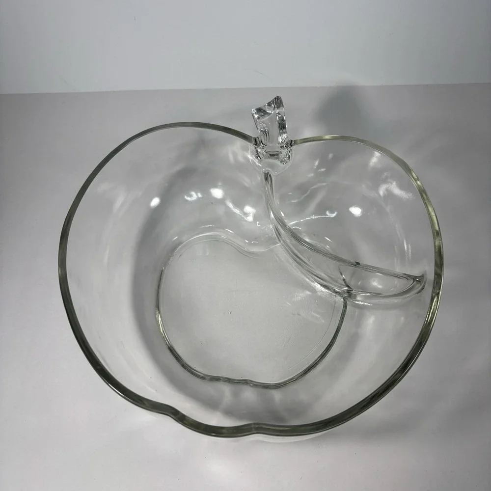 Clear Hazel Atlas Apple Serving Dish - Divided